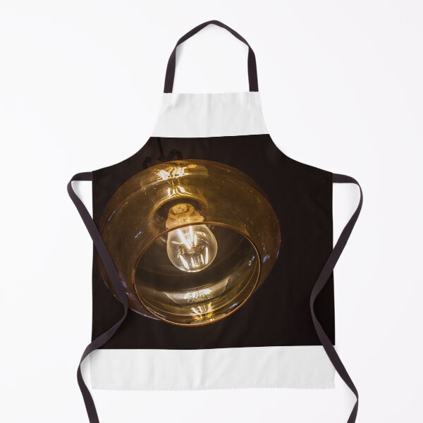 Item preview, Warm Glass Pendant Light With Vintage Exposed Bulb Casting Soft Reflections In Dark Interior designed and sold by Nmallia.