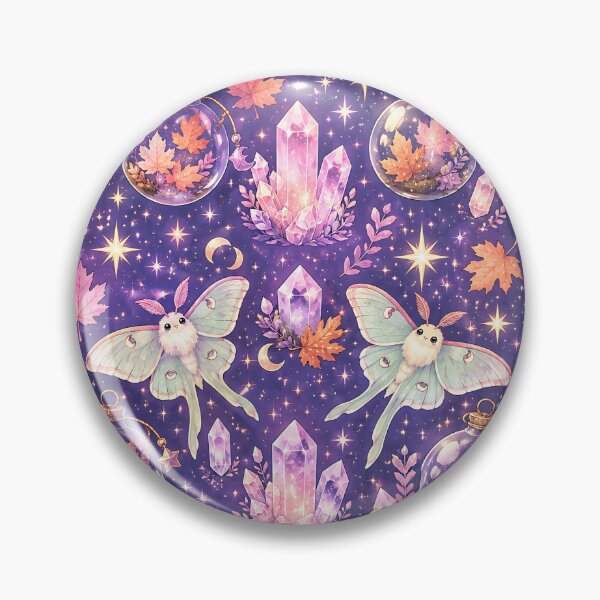 Item preview, Kawaii Pastel Cosmic Moth Crystal Pattern designed and sold by Thai Vibe Studio.