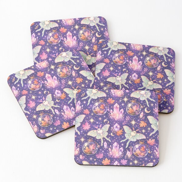 Item preview, Kawaii Pastel Cosmic Moth Crystal Pattern designed and sold by Thai Vibe Studio.