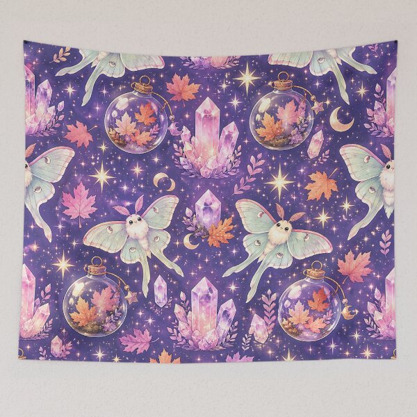 Item preview, Kawaii Pastel Cosmic Moth Crystal Pattern designed and sold by Thai Vibe Studio.