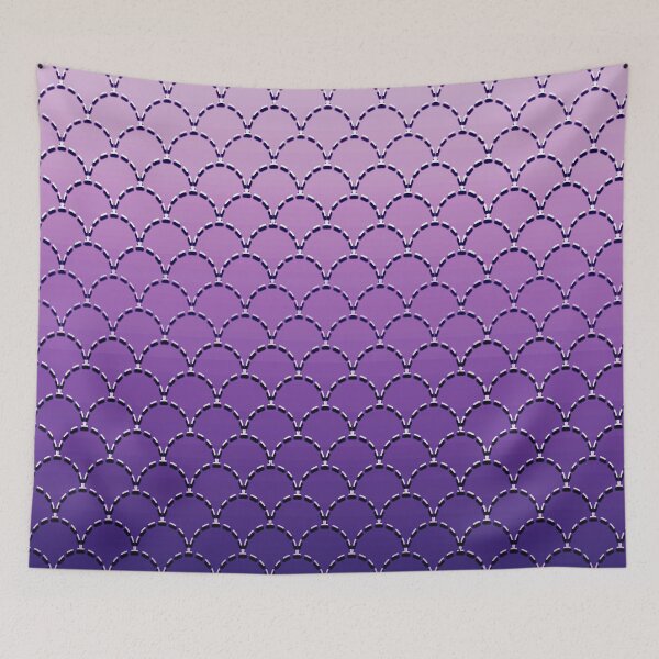 Item preview, Sashiko Fishscale Violet designed and sold by Nina May Designs.