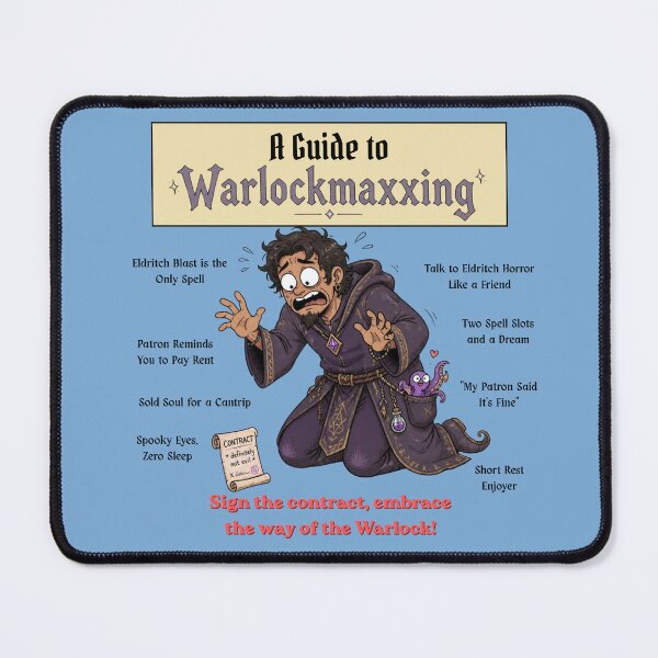 Item preview, A Guide to Warlockmaxxing (Light Edition) - DND RPG Meme designed and sold by Dice_Goblin_Studio.