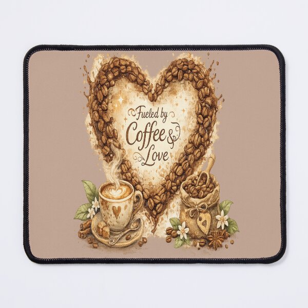 Item preview, Coffee Lover Heart – Fueled by Coffee & Love | Vintage Cottagecore Coffee Art designed and sold by NovaNest Studio.
