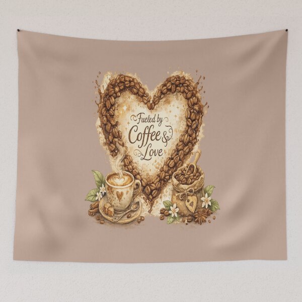 Item preview, Coffee Lover Heart – Fueled by Coffee & Love | Vintage Cottagecore Coffee Art designed and sold by NovaNest  Studio.