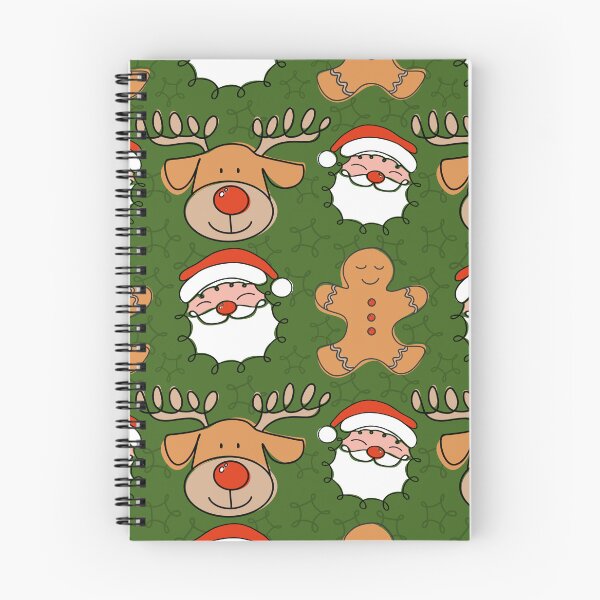 Item preview, Christmas cartoon Santa, reindeer and gingerbread man pattern designed and sold by OhNoNotAgain42.