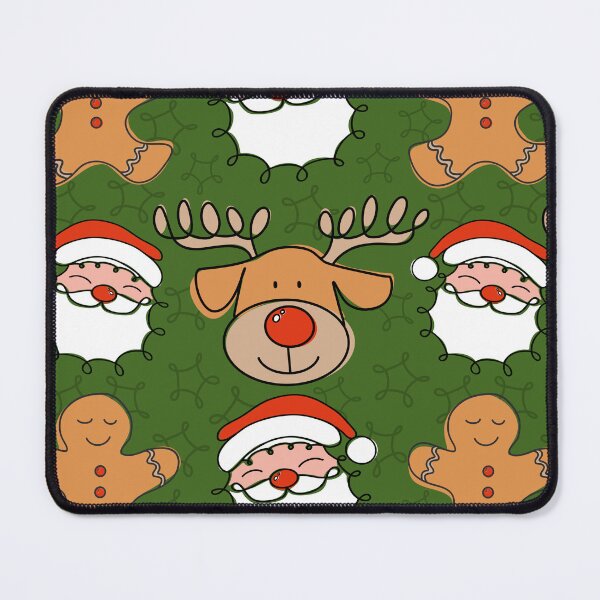 Item preview, Christmas cartoon Santa, reindeer and gingerbread man pattern designed and sold by OhNoNotAgain42.