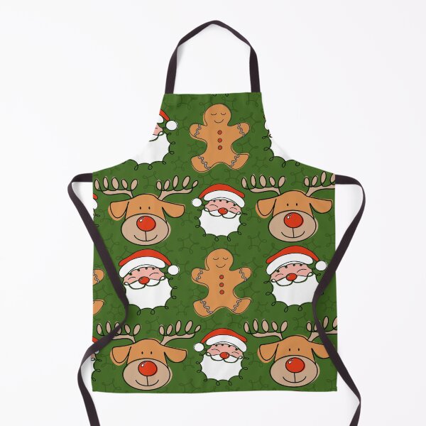 Item preview, Christmas cartoon Santa, reindeer and gingerbread man pattern designed and sold by OhNoNotAgain42.