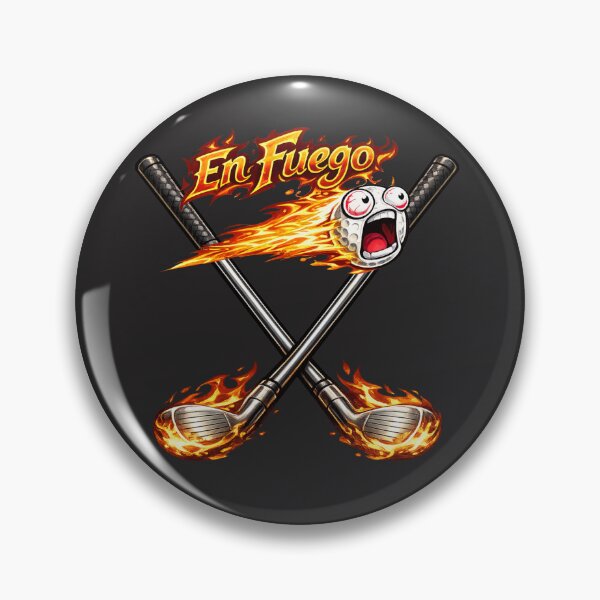 Item preview, En Fuego Golf Ball – Funny Flaming Golf Ball with Crossed Golf Clubs | Golf Lover Gift Design designed and sold by shorethings.