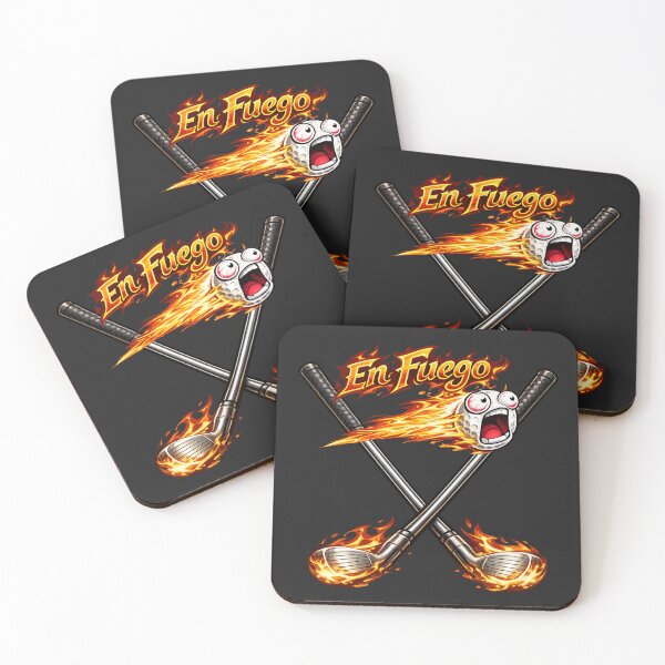 Item preview, En Fuego Golf Ball – Funny Flaming Golf Ball with Crossed Golf Clubs | Golf Lover Gift Design designed and sold by shorethings.