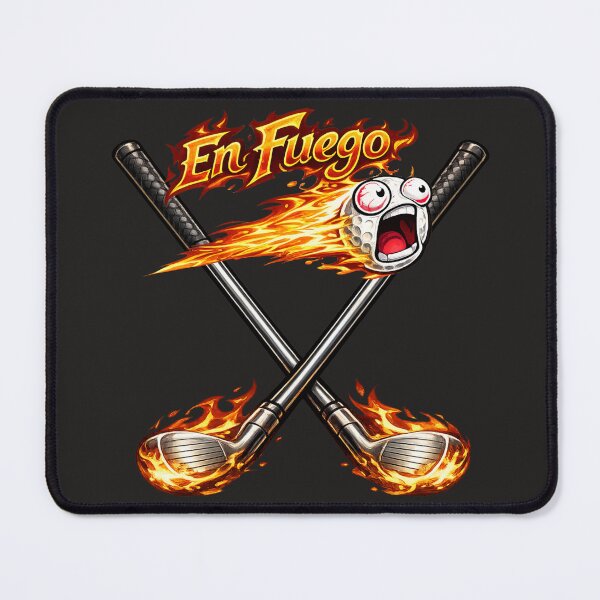 Item preview, En Fuego Golf Ball – Funny Flaming Golf Ball with Crossed Golf Clubs | Golf Lover Gift Design designed and sold by shorethings.
