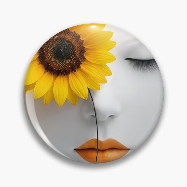 Item preview, Sunflower Eye Minimalist Woman Face Art designed and sold by BulosWorld.