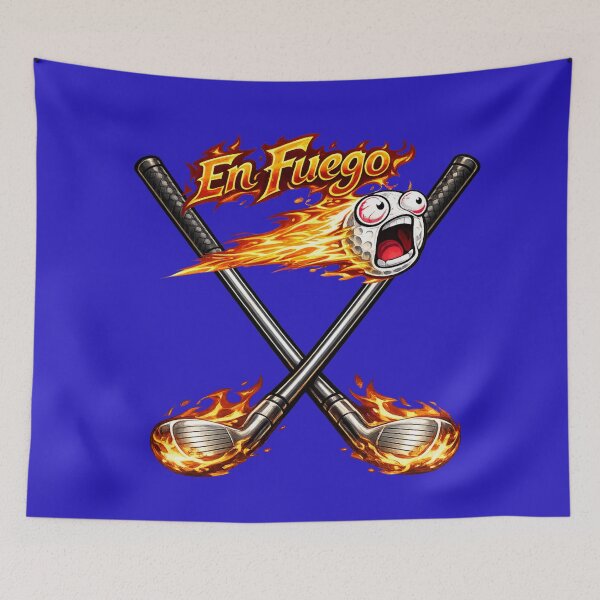 Item preview, En Fuego Golf Ball – Funny Flaming Golf Ball with Crossed Golf Clubs | Golf Lover Gift Design designed and sold by shorethings.