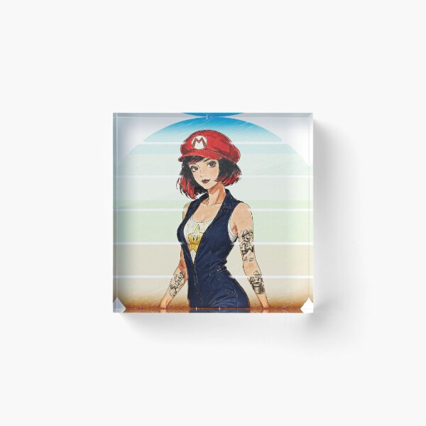 Item preview, Vintage Retro Gamer Girl - Tattooed Gaming Pop Art Illustration designed and sold by Hen-C-Art.