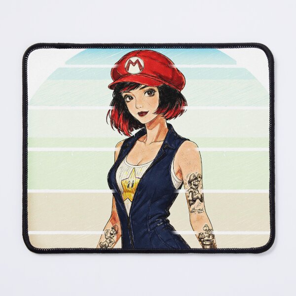 Item preview, Vintage Retro Gamer Girl - Tattooed Gaming Pop Art Illustration designed and sold by Hen-C-Art.
