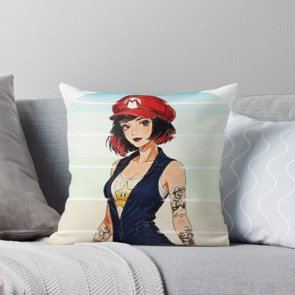 Item preview, Vintage Retro Gamer Girl - Tattooed Gaming Pop Art Illustration designed and sold by Hen-C-Art.