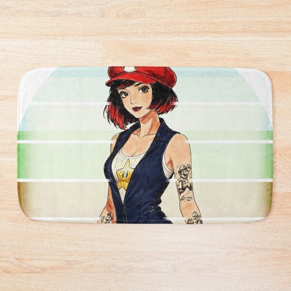 Item preview, Vintage Retro Gamer Girl - Tattooed Gaming Pop Art Illustration designed and sold by Hen-C-Art.