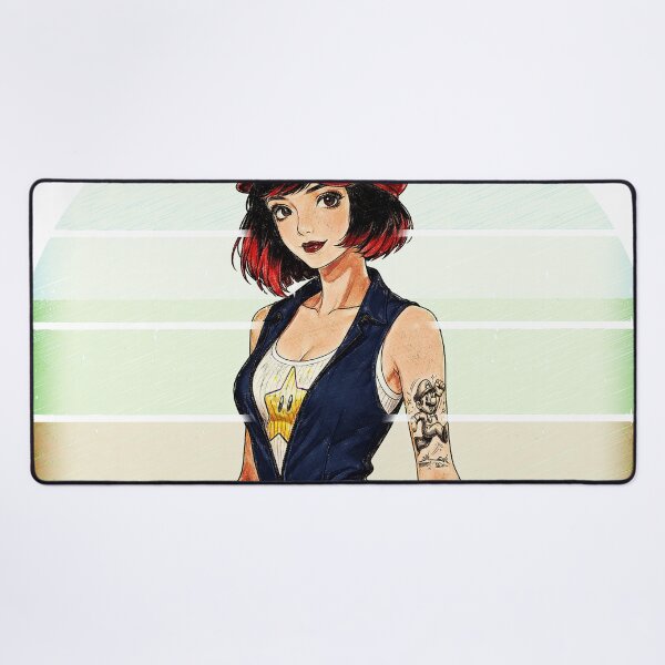 Item preview, Vintage Retro Gamer Girl - Tattooed Gaming Pop Art Illustration designed and sold by Hen-C-Art.