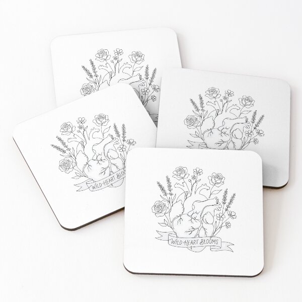 Item preview, Wild Heart Blooms Anatomical Floral Line Art designed and sold by BobbyTee Merch.