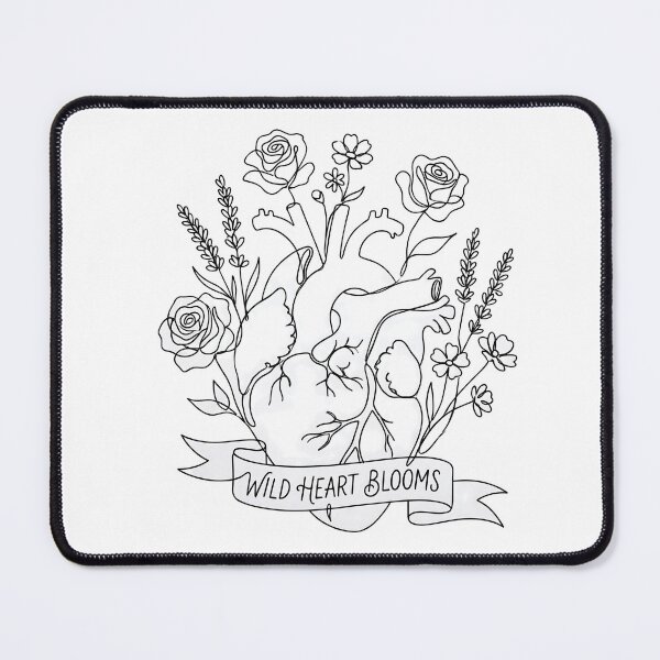 Item preview, Wild Heart Blooms Anatomical Floral Line Art designed and sold by BobbyTee Merch.