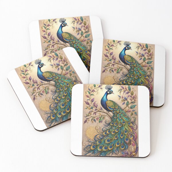 Item preview, Royal Peacock Fantasy Art – Luxury Die-Cut Sticker designed and sold by Arts121.