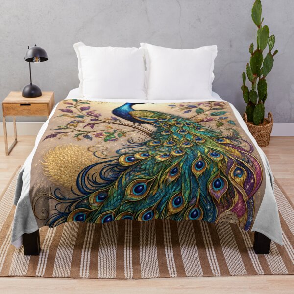 Item preview, Royal Peacock Fantasy Art – Luxury Die-Cut Sticker designed and sold by Arts121.