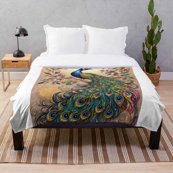 Item preview, Royal Peacock Fantasy Art – Luxury Die-Cut Sticker designed and sold by Arts121.