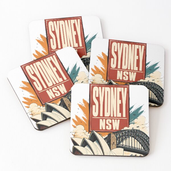 Item preview, Sydney New South Wales Australia Vintage Travel Poster designed and sold by TravelersGems.