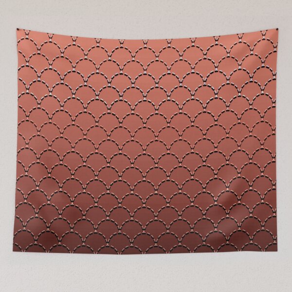 Item preview, Sashiko Fishscale Terra Cotta designed and sold by Nina May Designs.