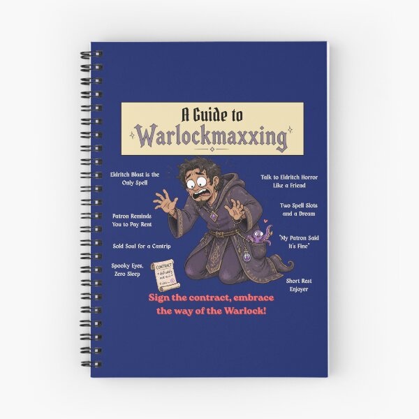 Item preview, A Guide to Warlockmaxxing (Dark Edition) - DND RPG Meme designed and sold by Dice_Goblin_Studio.