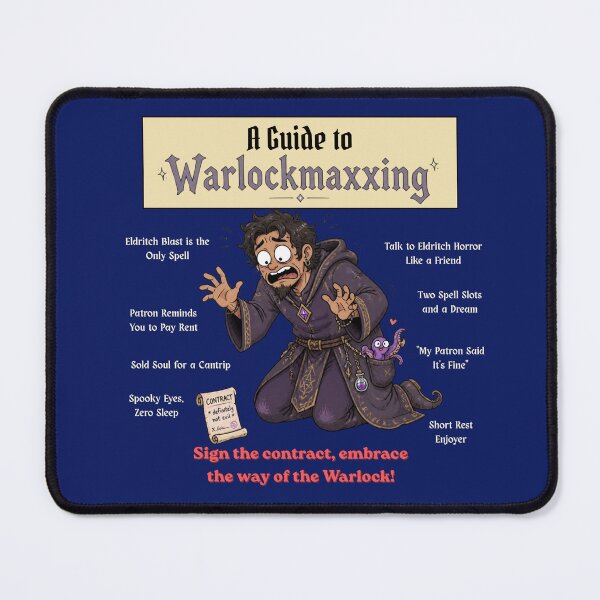 Item preview, A Guide to Warlockmaxxing (Dark Edition) - DND RPG Meme designed and sold by Dice_Goblin_Studio.