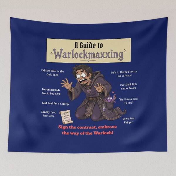 Item preview, A Guide to Warlockmaxxing (Dark Edition) - DND RPG Meme designed and sold by Dice_Goblin_Studio.