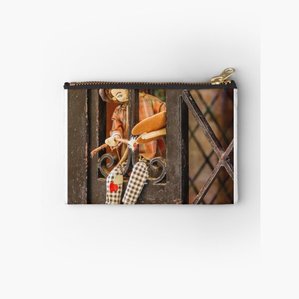 Item preview, Vintage Cloth Doll Puppet Peeking Through Wrought Iron Gate Rustic Handmade Toy Display designed and sold by Nmallia.