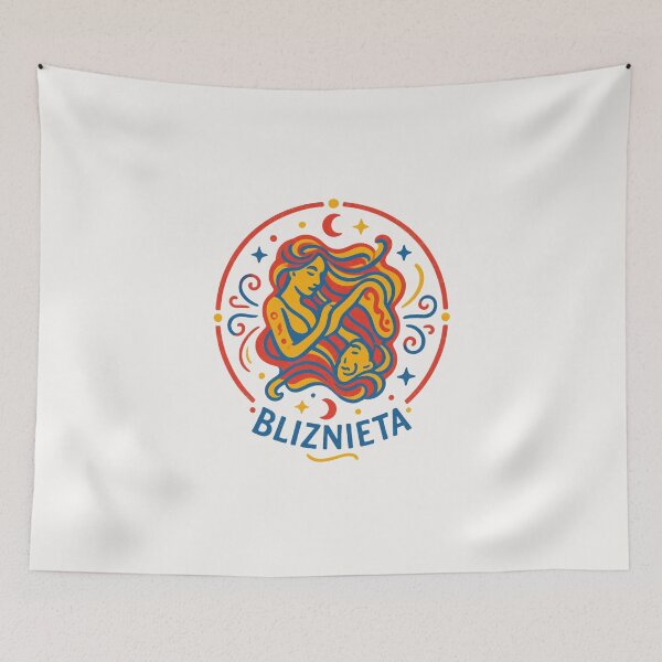 Item preview, Colorful Gemini Twins Zodiac Sign - Retro Celestial Art designed and sold by mijaczeek.