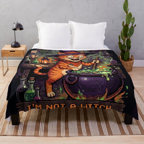 Item preview, I’m Not a Witch, I’m a Vibe – Pixel Art Cat designed and sold by Arobinoz.