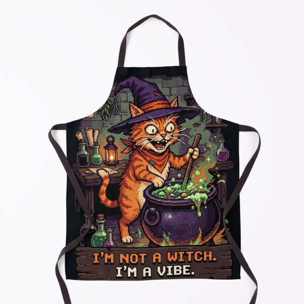Item preview, I’m Not a Witch, I’m a Vibe – Pixel Art Cat designed and sold by Arobinoz.