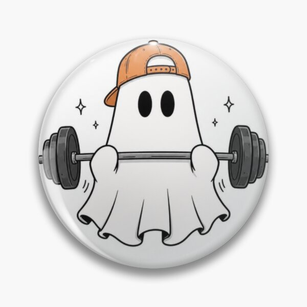Item preview, Weightlifting Gym Ghost Graphic - Cute Ghost Lifting Barbell Vector Art designed and sold by GrimNest.