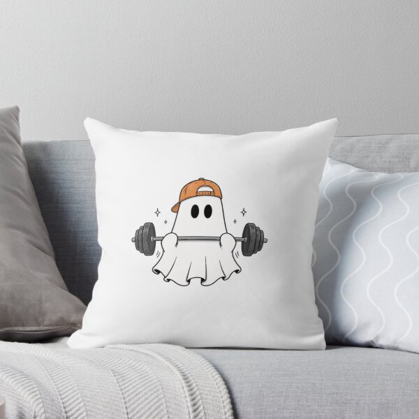 Item preview, Weightlifting Gym Ghost Graphic - Cute Ghost Lifting Barbell Vector Art designed and sold by GrimNest.