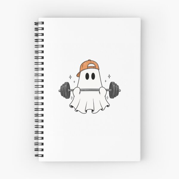 Item preview, Weightlifting Gym Ghost Graphic - Cute Ghost Lifting Barbell Vector Art designed and sold by GrimNest.