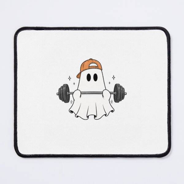 Item preview, Weightlifting Gym Ghost Graphic - Cute Ghost Lifting Barbell Vector Art designed and sold by GrimNest.