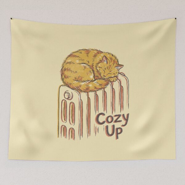 Item preview, Cozy Up Sleeping Cat Vintage Illustration designed and sold by FEBRICAST.