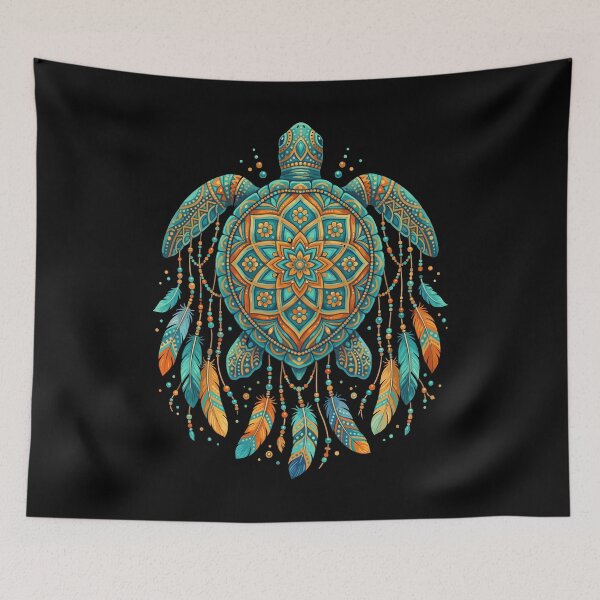 Item preview, Ocean Turtle Mandala Dreamcatcher Bohemian Sea Life Lover designed and sold by Doodleoub.