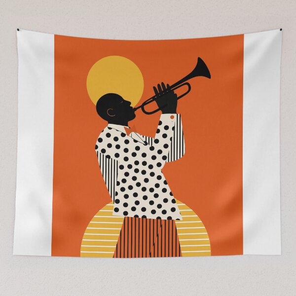 Item preview, Minimalist Trumpet Player Wall Art | Bold Jazz Music Print | Mid-Century Modern Musician Poster | Contemporary Brass Instrument Decor designed and sold by Studio pod Burom.