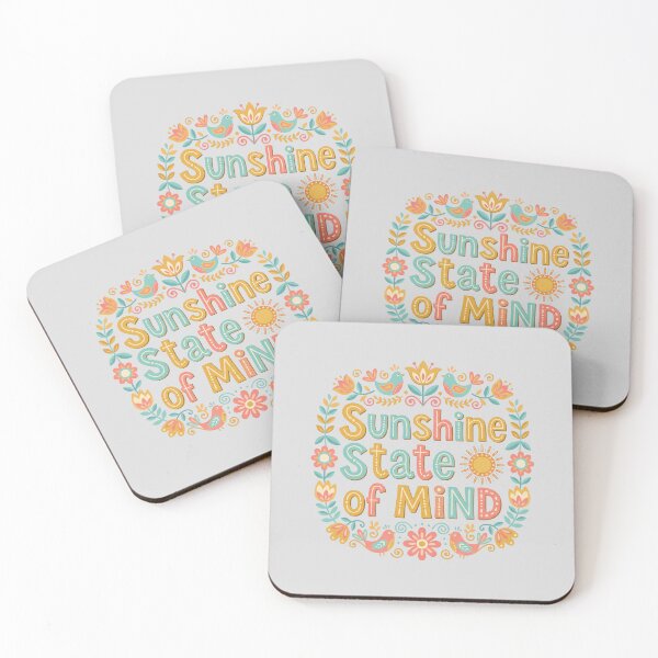 Item preview, Sunshine State of Mind Folk Art Sticker designed and sold by hattie's.