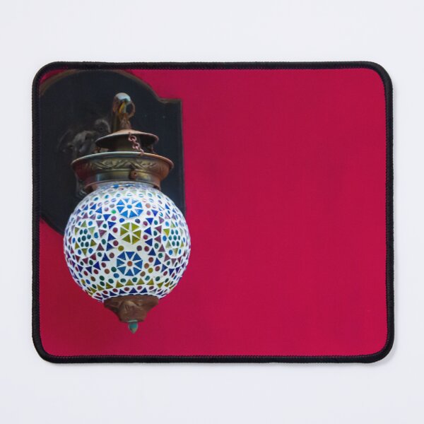 Item preview, Colorful Mosaic Hanging Lantern On Bold Red Wall, Turkish Glass Lamp Decor designed and sold by Nmallia.