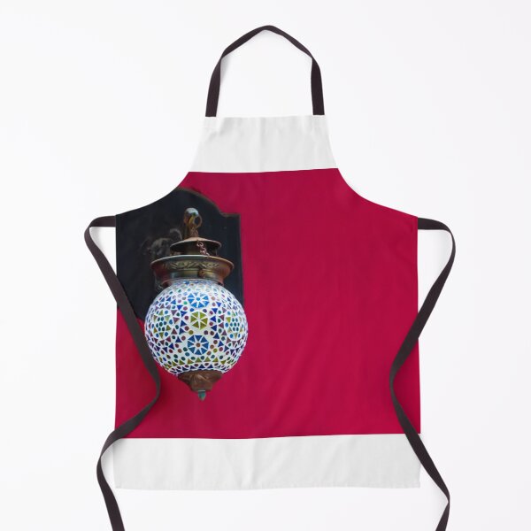 Item preview, Colorful Mosaic Hanging Lantern On Bold Red Wall, Turkish Glass Lamp Decor designed and sold by Nmallia.