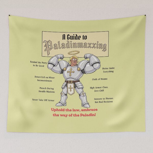 Item preview, A Guide to Paladinmaxxing (Light Edition) - DND RPG Meme designed and sold by Dice_Goblin_Studio.