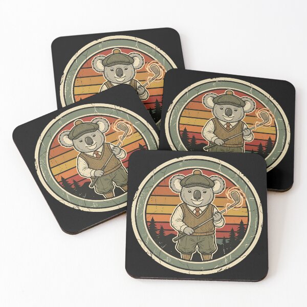 Item preview, Retro Golfer Koala Vintage Badge designed and sold by DuckOddity.