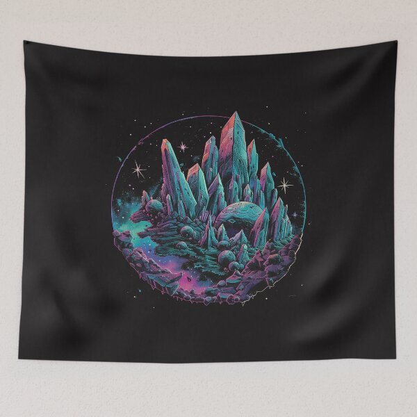 Item preview, planet x: crystals in the void designed and sold by RetroWaveArtCo.