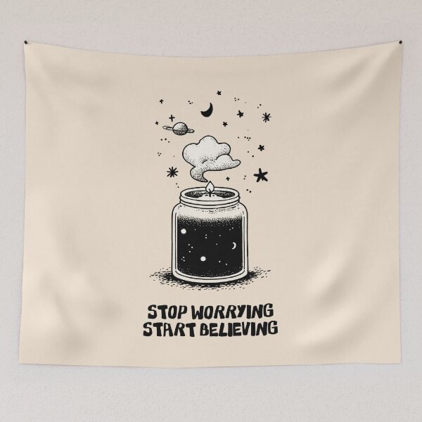 Item preview, Stop Worrying Start Believing: Candle Magic Witchy Art designed and sold by oneofthesedayys.