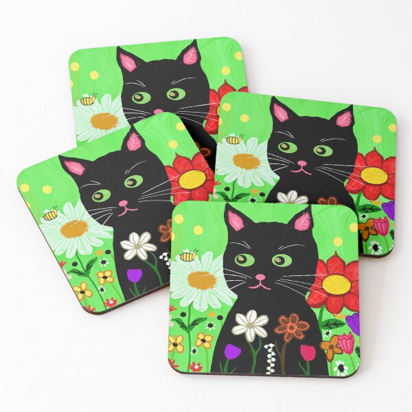 Item preview, Cat in a Flower Garden designed and sold by Elaine M Hayward .